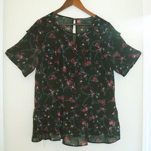 Floral sheer blouse